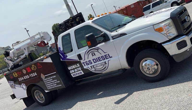 T&S Diesel & Automotive LLC service truck on a job